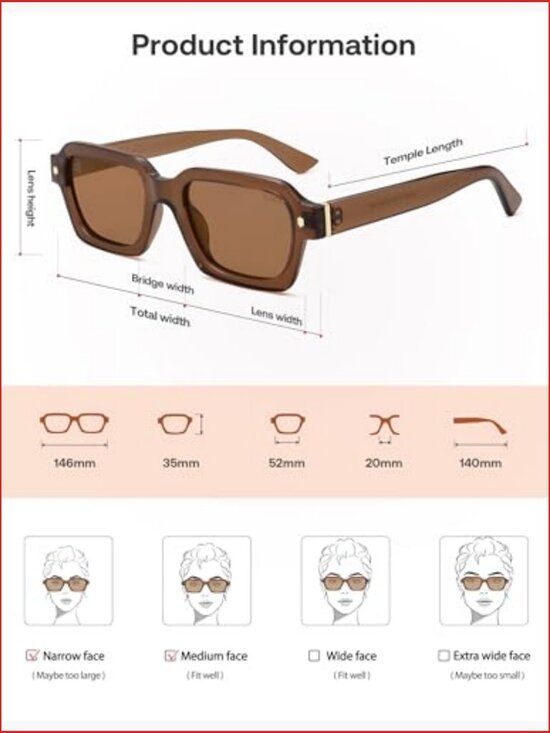 Retro Trendy Polarized Square Sunglasses with UV Protection